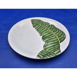 Vintage Cardinal Inc Handpainted Tropical Leaf Salad Plate 8.25"